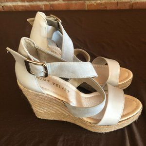 MINT Velvet Platform Strap Pale Gray Ladies Shoes